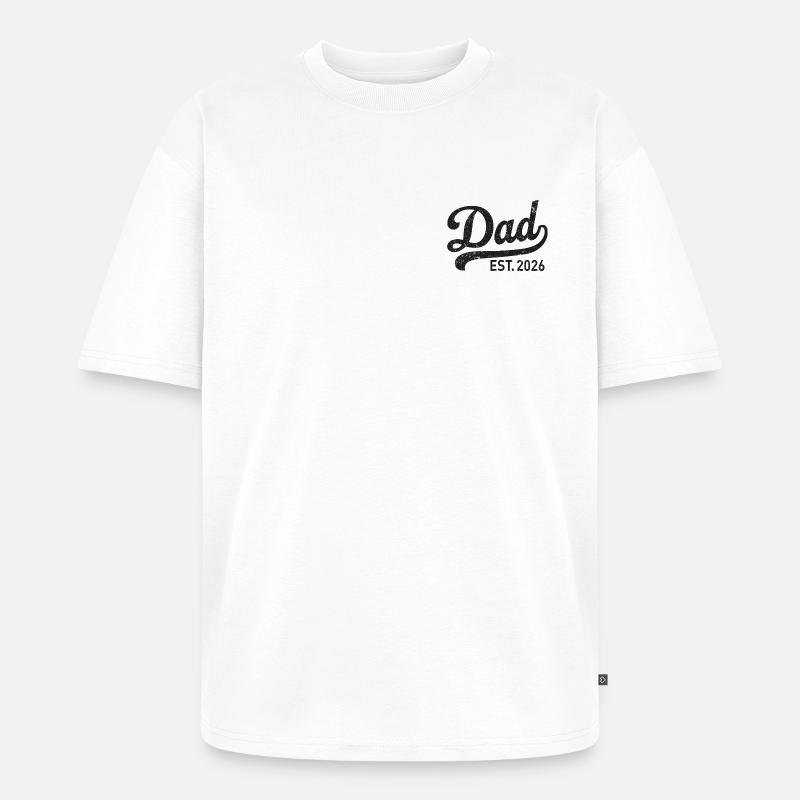Dad Est. 2026 Retro Script - Unisex Premium Oversized Bio T-Shirt - Weiß