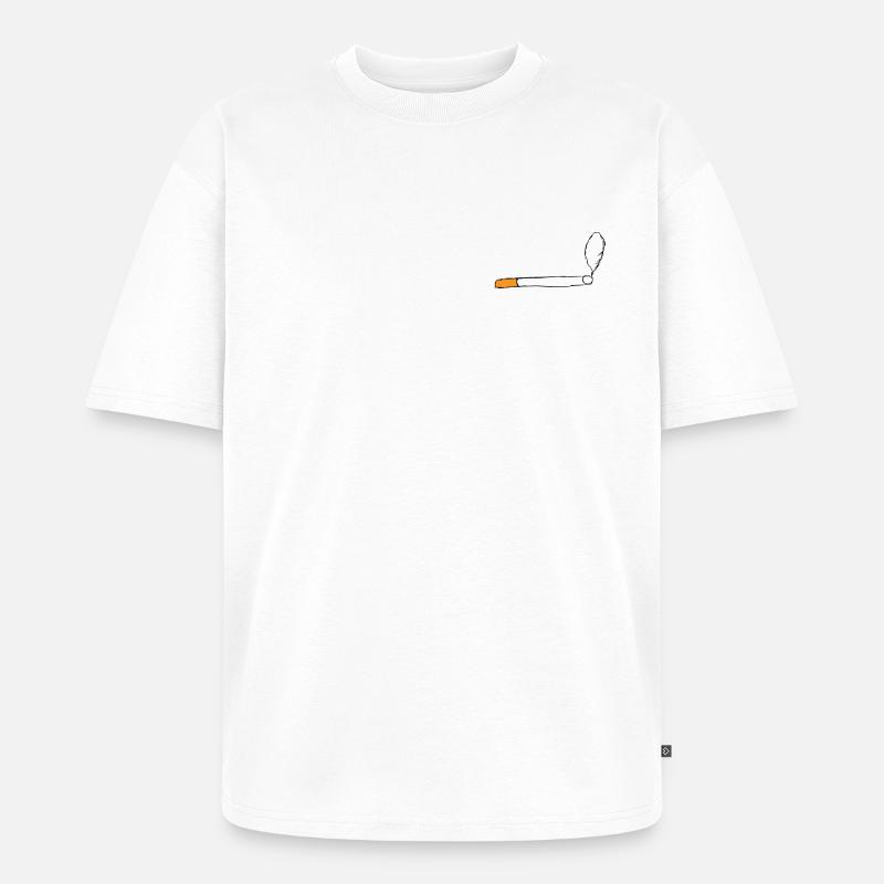 Zigarette - Unisex Premium Oversized Bio T-Shirt - Weiß