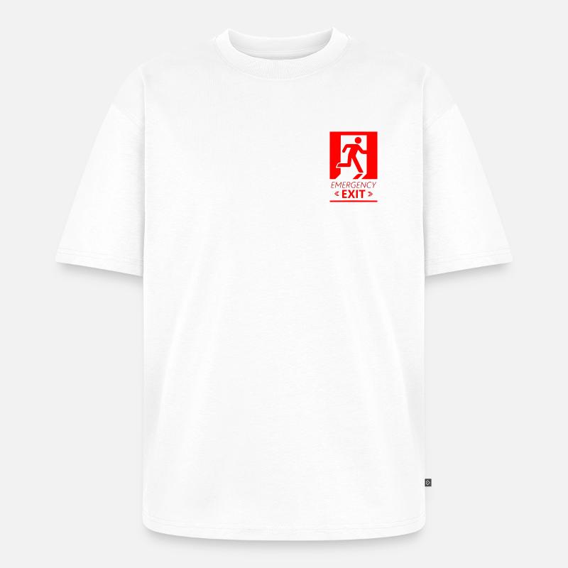 Emergency EXIT Basic Red - Unisex Premium Oversized Organic T-Shirt - white