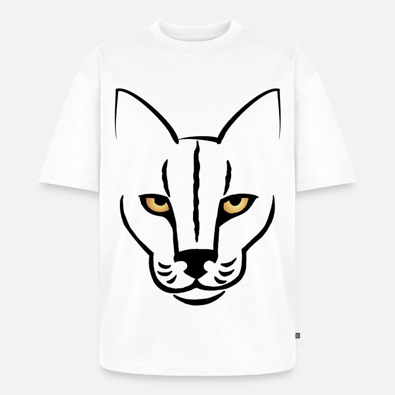 Der Blick der Katze - Unisex Premium Oversized Bio T-Shirt - Weiß