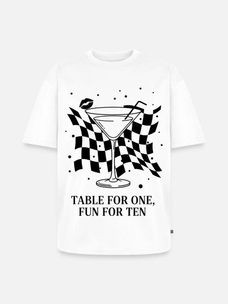 Table For One Martini Party - Unisex Premium Oversized Organic T-Shirt - white