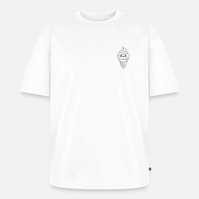 Softeis Eiscreme Icon Minimal Statement - Unisex Premium Oversized Organic T-Shirt - white