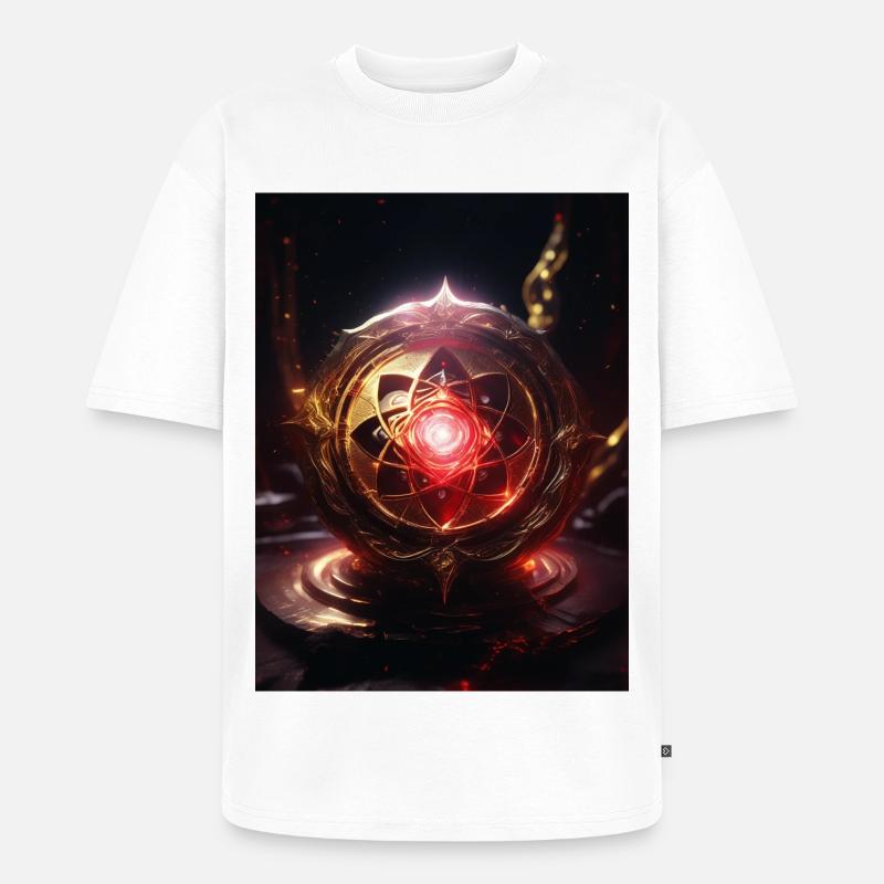 Wurzelchakra – Muladhara: Feuer der Erde - Unisex Premium Oversized Bio T-Shirt - Weiß