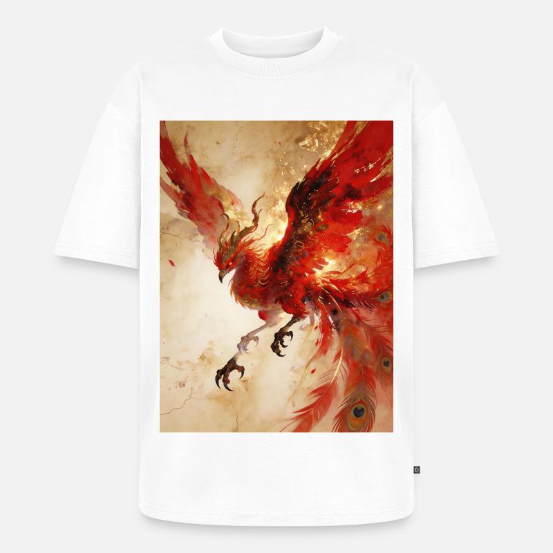 L'Envol du Phénix : Éclat Céleste - T-shirt Premium bio oversize Unisexe - blanc