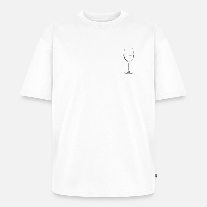Weinglas - Unisex Premium Oversized Bio T-Shirt - Weiß