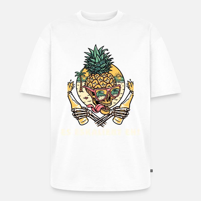 Es eskaliert eh! - Unisex Premium Oversized Bio T-Shirt - Weiß