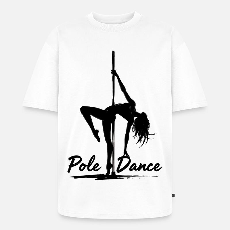Pole Dance Poledancerin Silhouette Geschenk - Unisex Premium Oversized Bio T-Shirt - Weiß