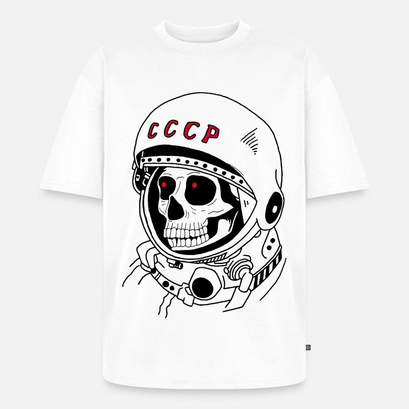 Schädel eines sowjetischen Astronauten - Unisex Premium Oversized Bio T-Shirt - Weiß