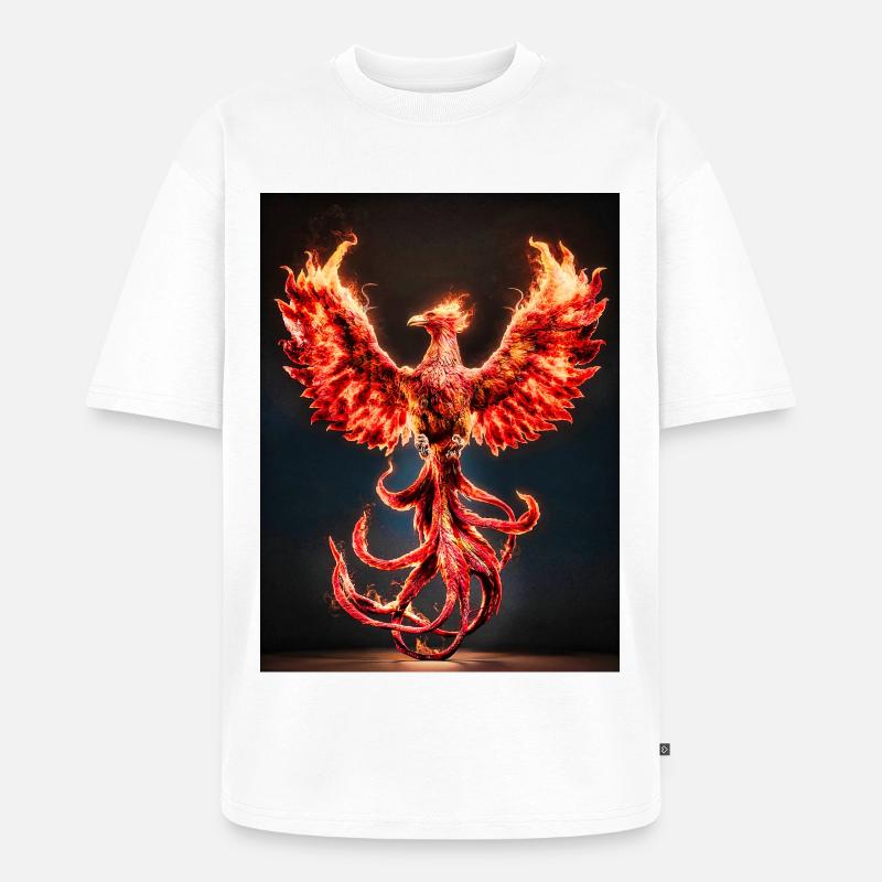 Explosion de Phoenix Firecrest - T-shirt Premium bio oversize Unisexe - blanc