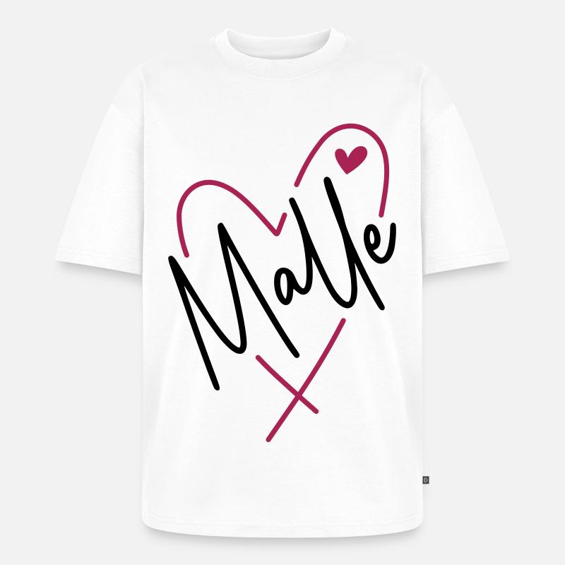 Malle Herz - Unisex Premium Oversized Bio T-Shirt - Weiß