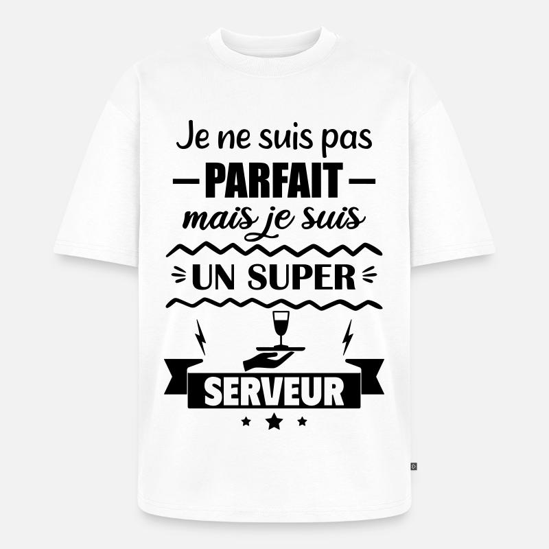 Nicht perfekt, aber toller Server - Unisex Premium Oversized Bio T-Shirt - Weiß