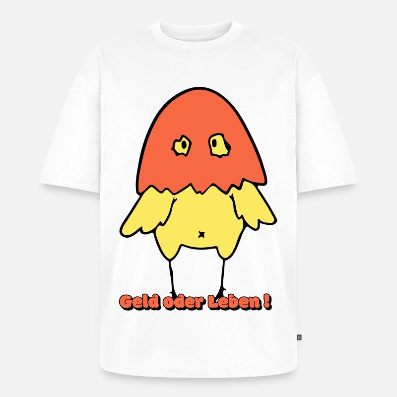 Geld oder Leben!  - Unisex Premium Oversized Bio T-Shirt - Weiß