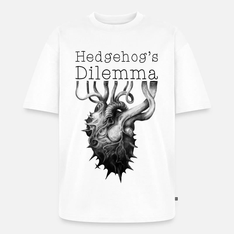 Igel-Dilemma - Unisex Premium Oversized Bio T-Shirt - Weiß