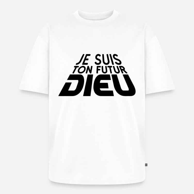 Futur Dieu 3D (1c) - Unisex Premium Oversized Bio T-Shirt - Weiß