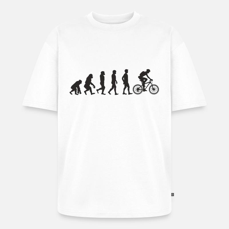 Evolution Bicycle - T-shirt Premium bio oversize Unisexe - blanc