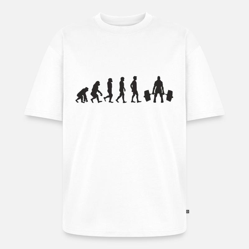 Evolution Weight Lifting - Unisex Premium Oversized Bio T-Shirt - Weiß