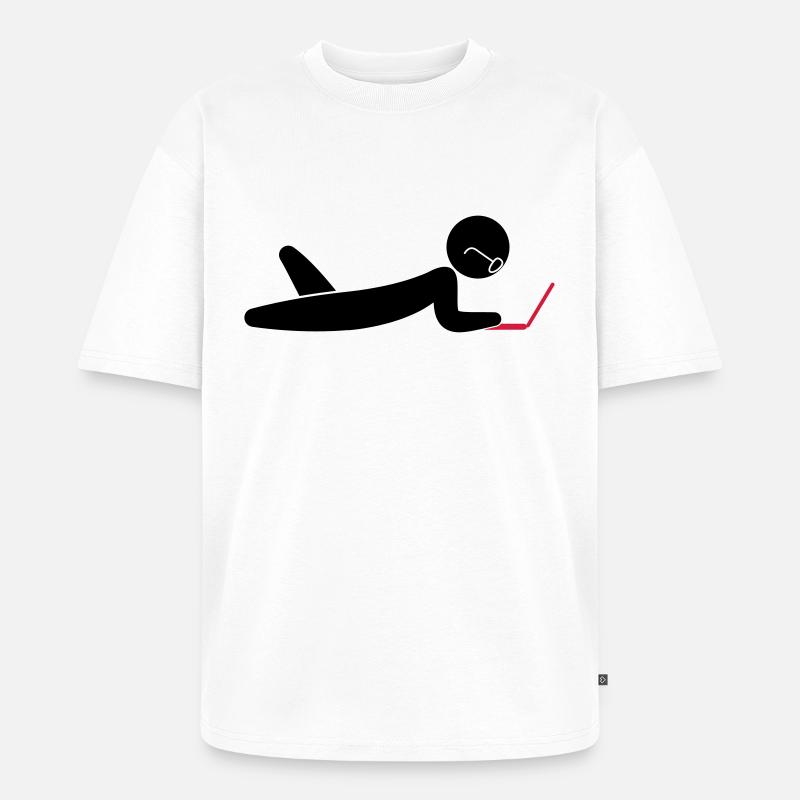 A programmer using a laptop - Unisex Premium Oversized Organic T-Shirt - white