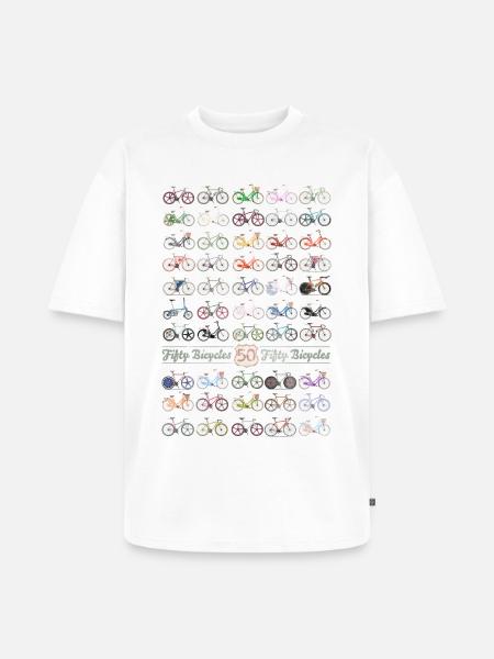 50 Fahrräder - Unisex Premium Oversized Bio T-Shirt - Weiß