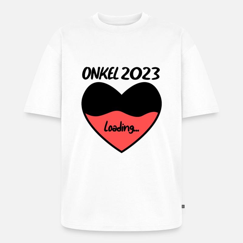 Onkel 2023 herz loading - Unisex Premium Oversized Bio T-Shirt - Weiß