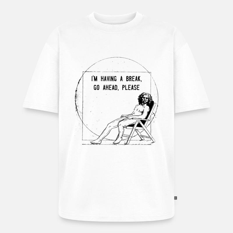 Vitruvian_Man_Leonardo_Da - Unisex Premium Oversized Bio T-Shirt - Weiß