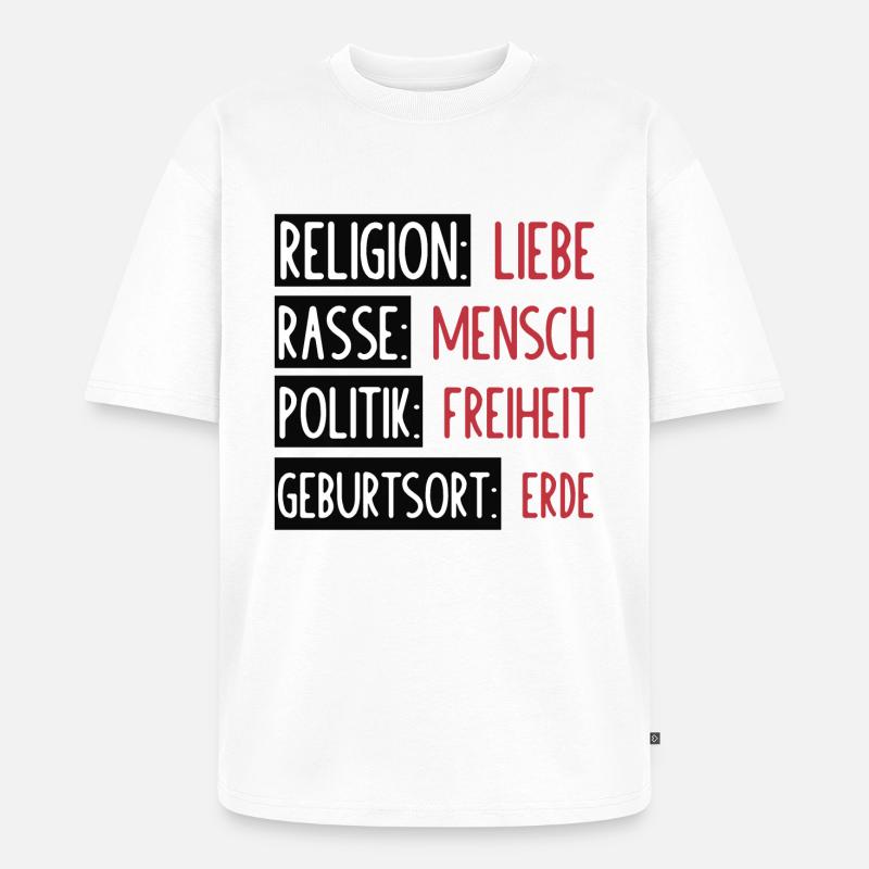Statement - Keine Trennung oder Spaltung - Unisex Premium Oversized Bio T-Shirt - Weiß