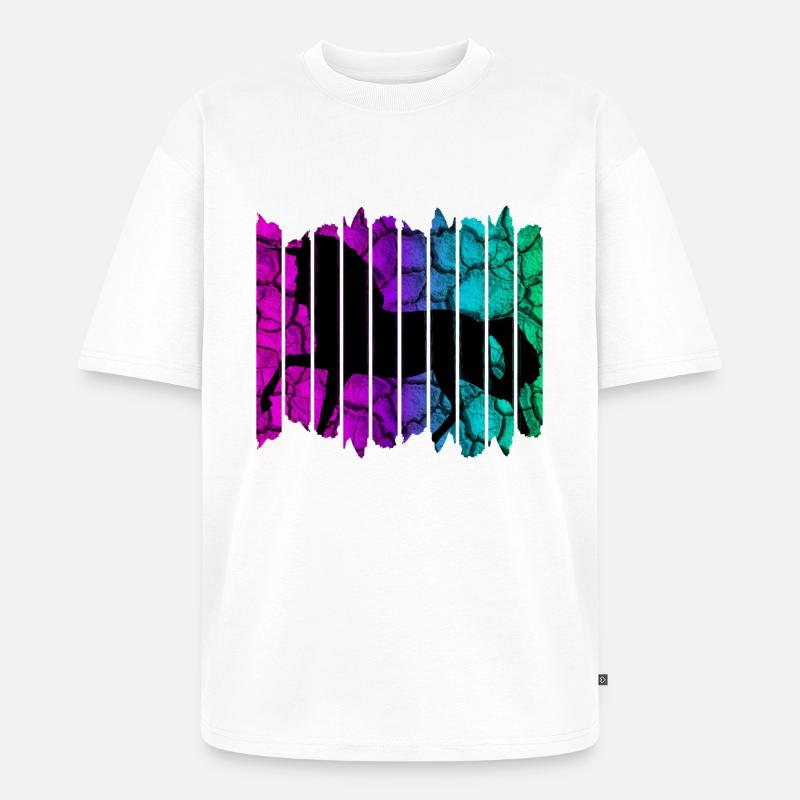 Pferd - Unisex Premium Oversized Bio T-Shirt - Weiß