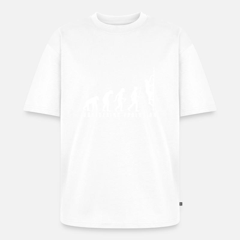 Bouldering Evolution - Unisex Premium Oversized Organic T-Shirt - white