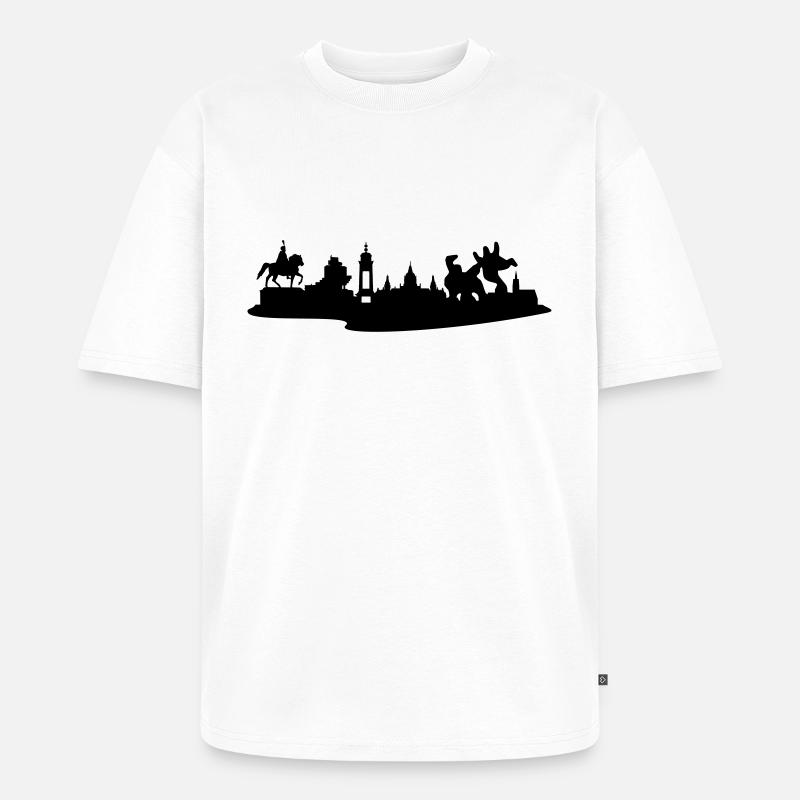 Hannover // Skyline // Silhouette // Skylineshirt - Unisex Premium Oversized Bio T-Shirt - Weiß