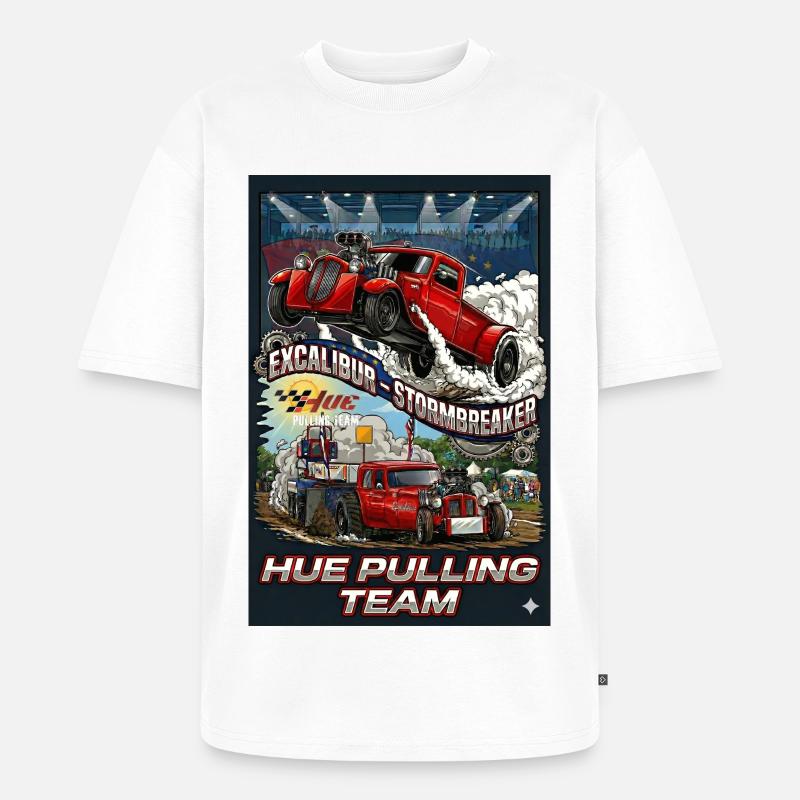 Tshirt_Hue_Pulling_Team - Unisex Premium Oversized Organic T-Shirt - white