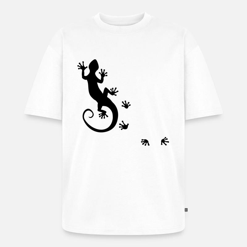 running gecko - Unisex Premium Oversized Bio T-Shirt - Weiß