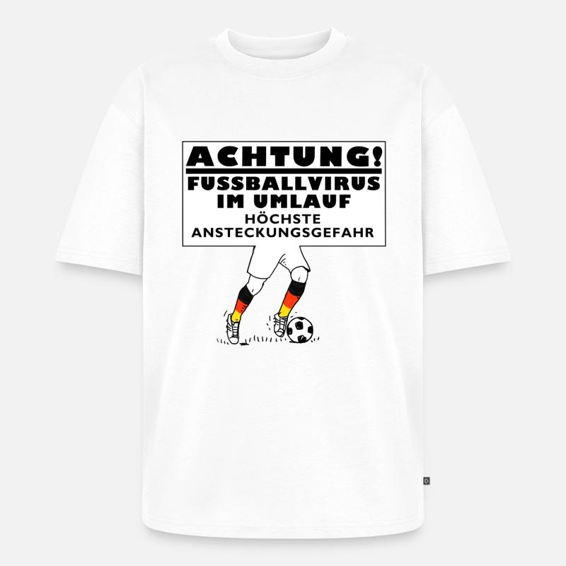 Fussball Virus - Unisex Premium Oversized Bio T-Shirt - Weiß
