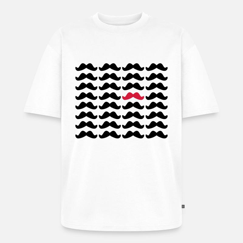 Mustache Moustache "Be Different" 2c - T-shirt Premium bio oversize Unisexe - blanc