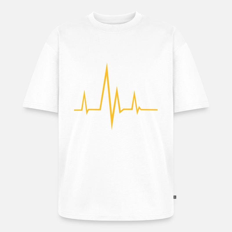 Frequenz - Puls - Unisex Premium Oversized Bio T-Shirt - Weiß