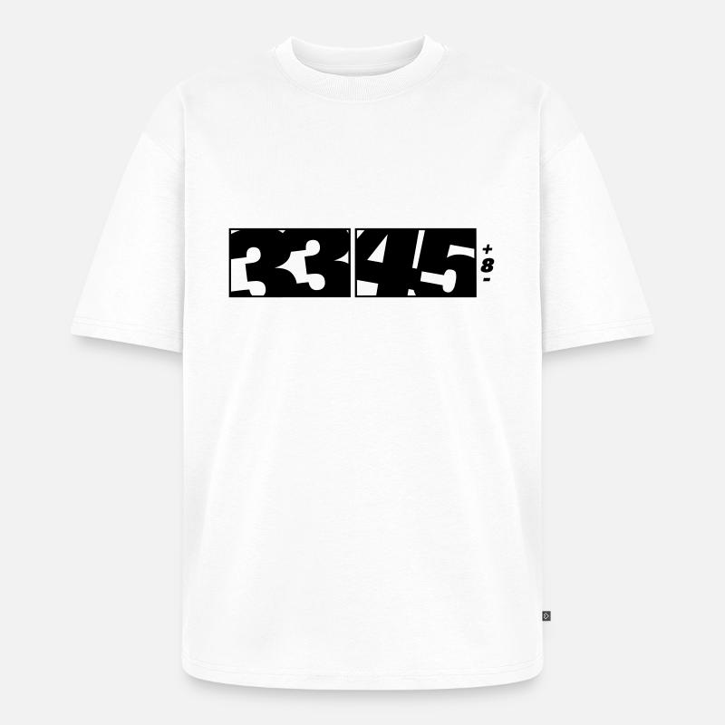 33/45 DJ Logo (1f) - Unisex Premium Oversized Bio T-Shirt - Weiß