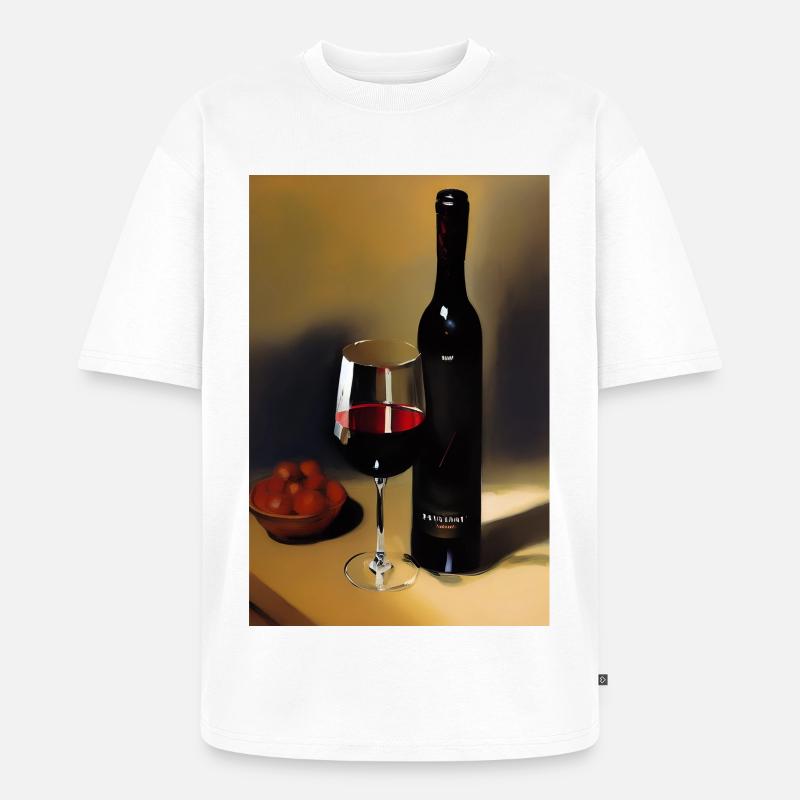 Wein Trinker - Unisex Premium Oversized Bio T-Shirt - Weiß
