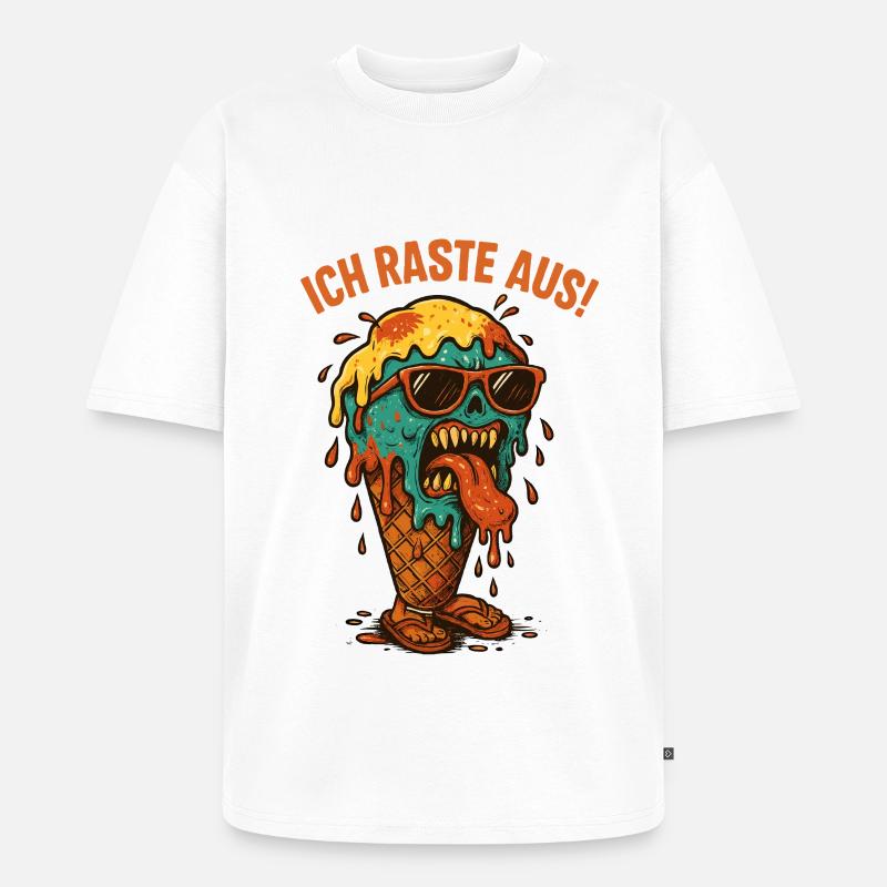 Schmelzendes Eisgesicht - Unisex Premium Oversized Bio T-Shirt - Weiß