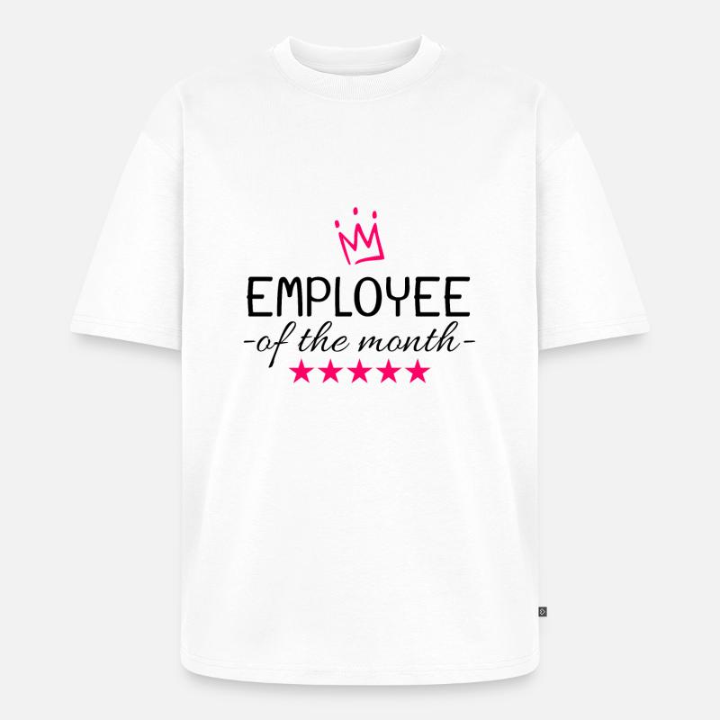 Mitarbeiter des Monats Geschenk - Unisex Premium Oversized Bio T-Shirt - Weiß