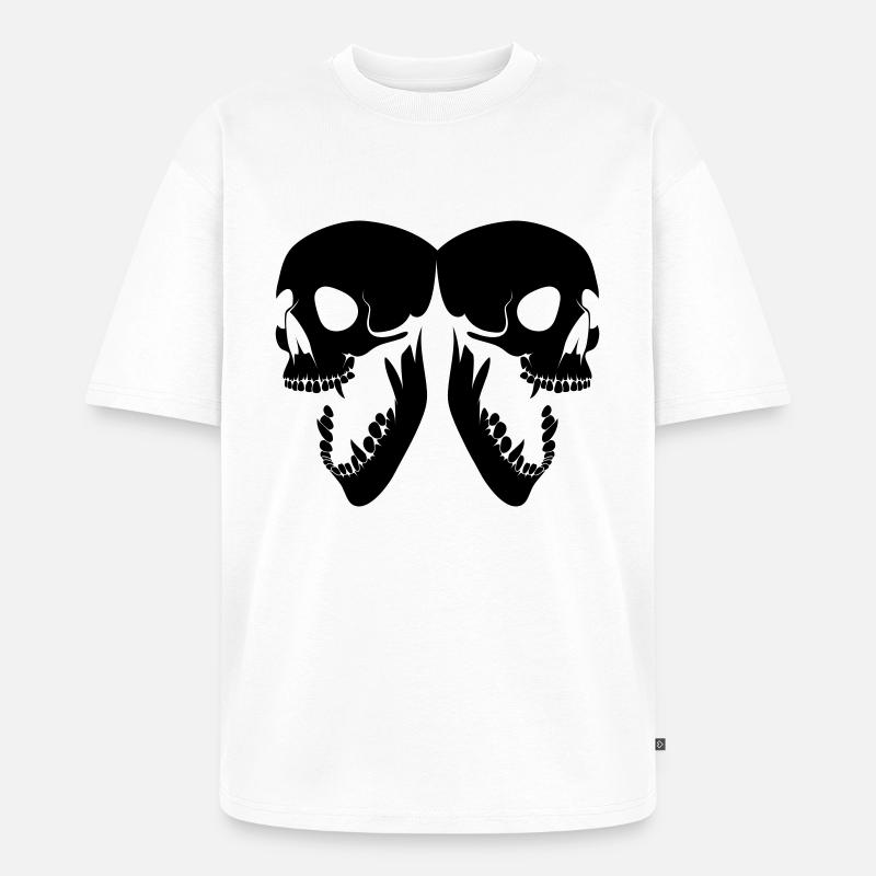 skulls - Unisex Premium Oversized Bio T-Shirt - Weiß