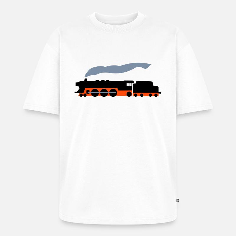 Dampflok - Unisex Premium Oversized Bio T-Shirt - Weiß