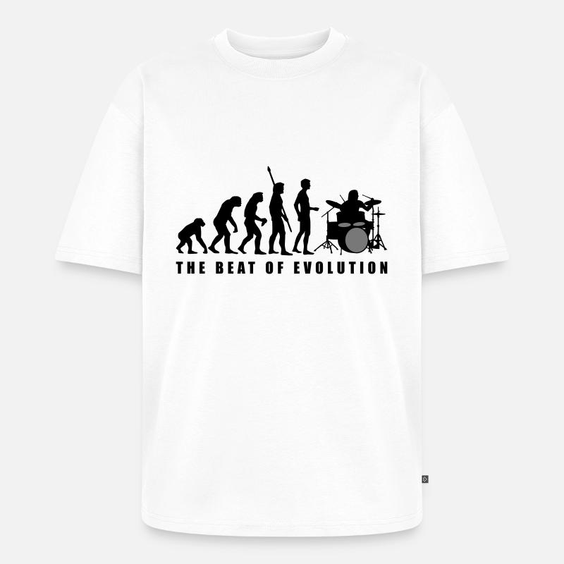 evolution_drummer_c_2c - T-shirt Premium bio oversize Unisexe - blanc