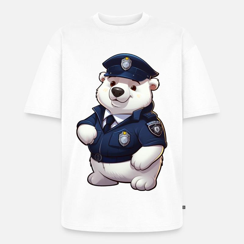 Polizei Eisbärin - Unisex Premium Oversized Bio T-Shirt - Weiß