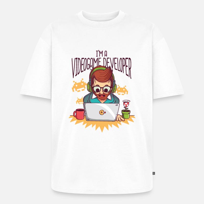 Video Game Developer - Videogame Developer - Unisex Premium Oversized Organic T-Shirt - white