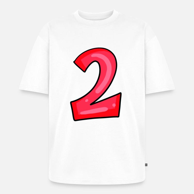2 rot - Unisex Premium Oversized Bio T-Shirt - Weiß