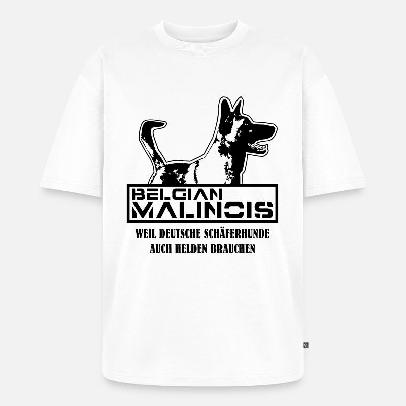 Malinois Helden - Unisex Premium Oversized Bio T-Shirt - Weiß