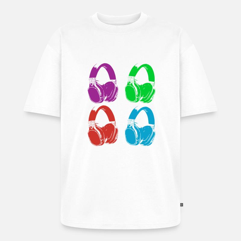 Kopfhörer - Unisex Premium Oversized Bio T-Shirt - Weiß