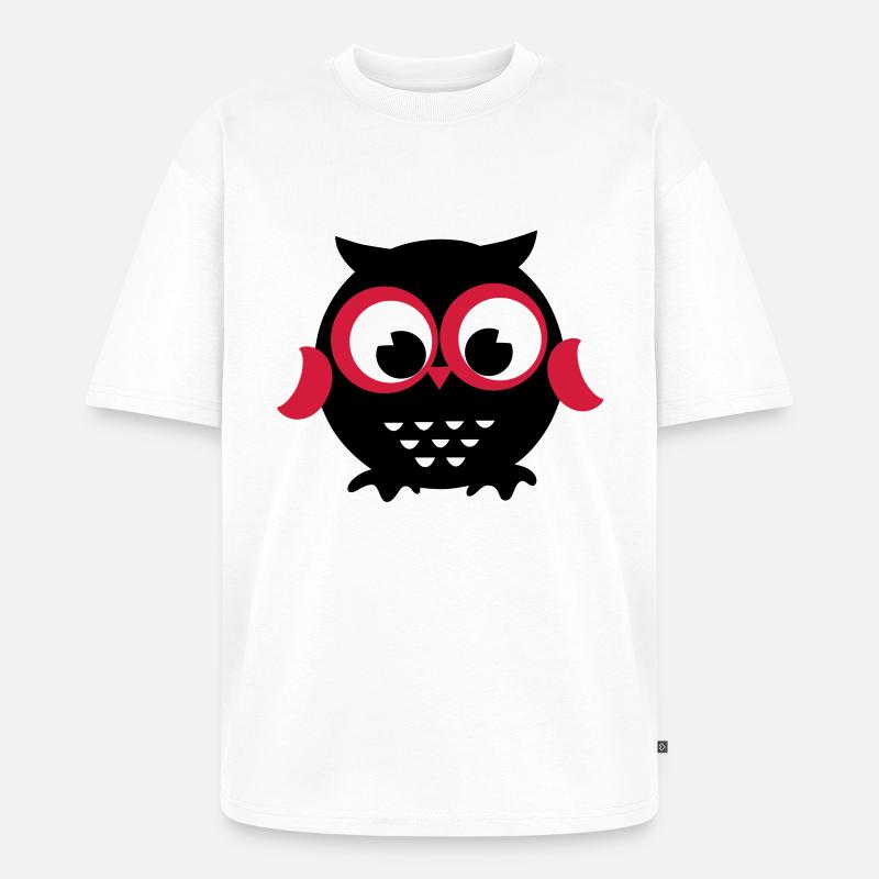 Eule - Unisex Premium Oversized Bio T-Shirt - Weiß
