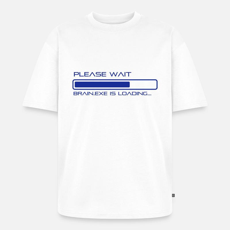 spruch_brain_exe_2 - Unisex Premium Oversized Bio T-Shirt - Weiß
