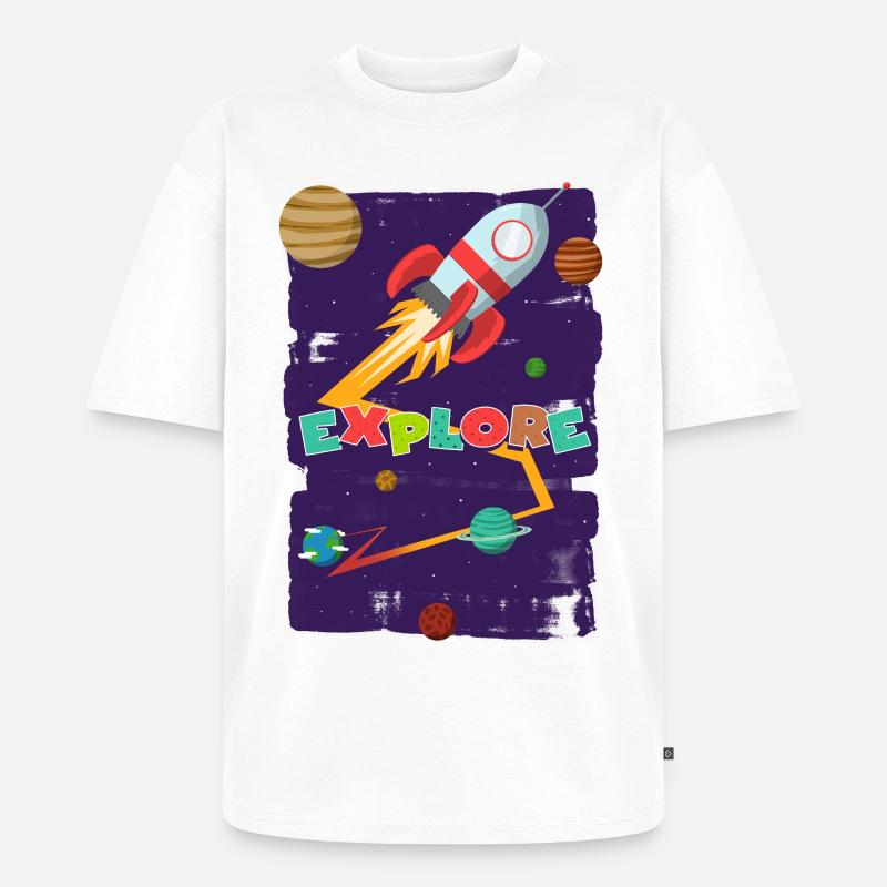 Let's go explore - Unisex Premium Oversized Bio T-Shirt - Weiß
