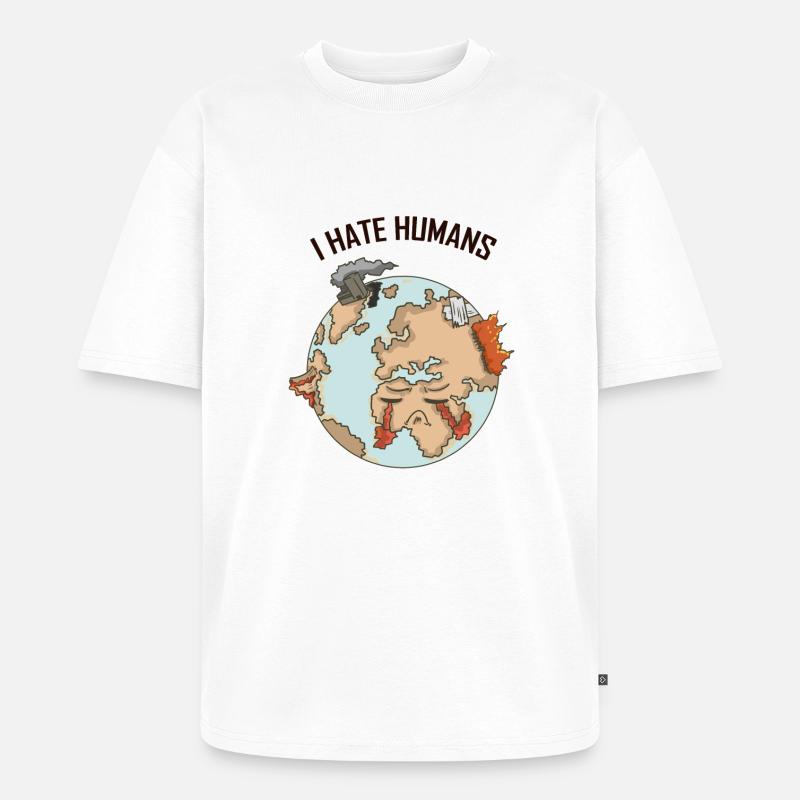 Erde Umweltschutz - Unisex Premium Oversized Bio T-Shirt - Weiß