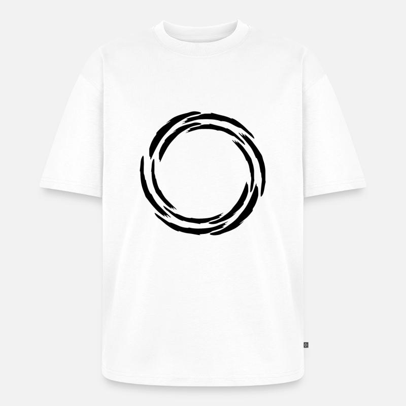 Circle - Round - Pattern - Icon - Unisex Premium Oversized Organic T-Shirt - white